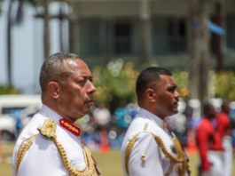 Republic of Fiji Military Forces commander Major-General Ro Jone Kalouniwai (left)