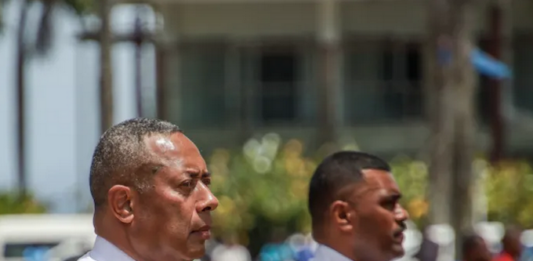 Republic of Fiji Military Forces commander Major-General Ro Jone Kalouniwai (left)
