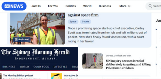 Mainstream media priorities in Australia when the UN report on targeted children was released