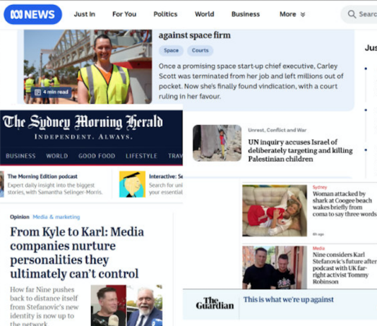 Mainstream media priorities in Australia when the UN report on targeted children was released