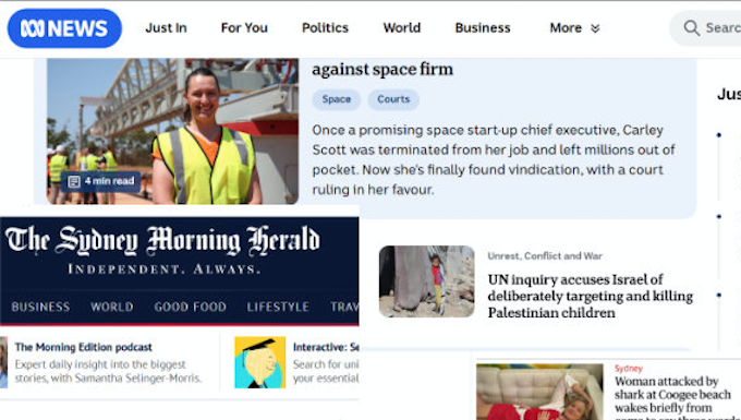 Mainstream media priorities in Australia when the UN report on targeted children was released