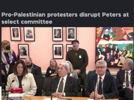 Despite the presence of many well-known pro-Palestinian activists, there was no security in the room