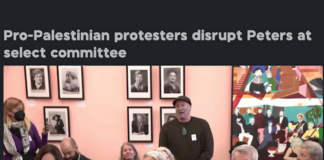 Despite the presence of many well-known pro-Palestinian activists, there was no security in the room