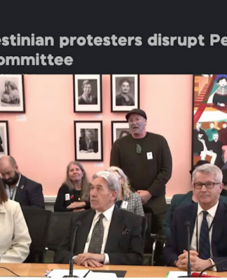 Despite the presence of many well-known pro-Palestinian activists, there was no security in the room