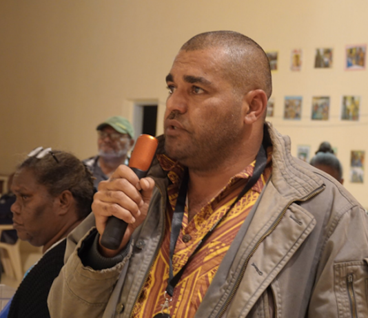 Pascal Sawa, head of the UC-FLNKS list in the Northern province, welcomes the results in the municipality of Houaïlou