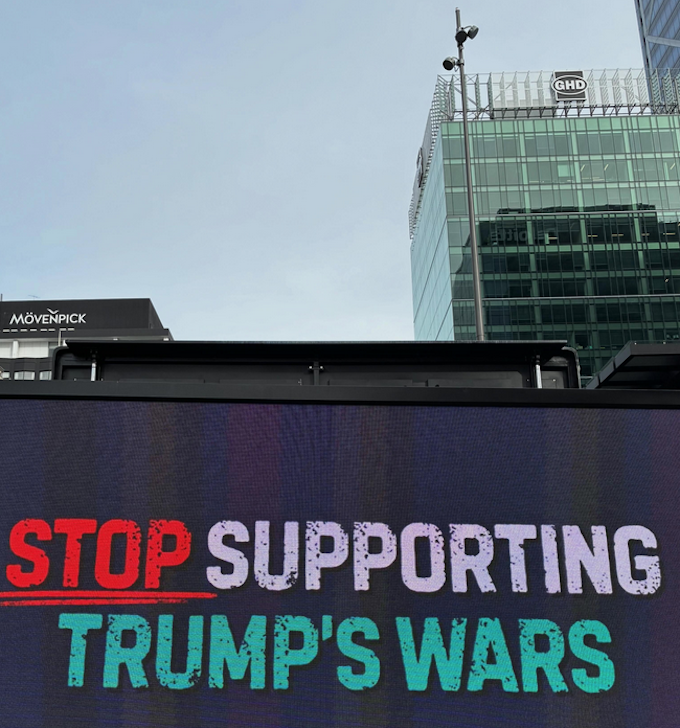 "Stop Supporting Trump's Wars"