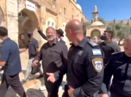 Israeli Security Minister Itamar Ben-Gvir and rightwing Israelis under military protection storm the Al-Aqsa Mosque