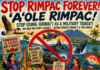 A "Stop RIMPAC forever" poster.
