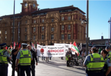 New Zealand pro-Palestine protesters stage a rally in Te Komititanga Square