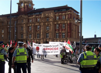 New Zealand pro-Palestine protesters stage a rally in Te Komititanga Square