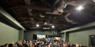 The packed public meeting in opposition to the DP World