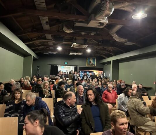 The packed public meeting in opposition to the DP World