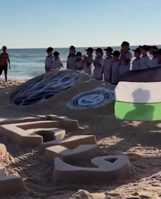 Children in Gaza have paid tribute to Father Amir Sheikh Hamad bin Khalifa Al Thani