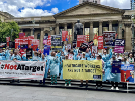 Healthcare workers protest in Melbourne
