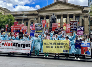 Healthcare workers protest in Melbourne