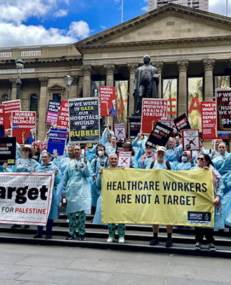 ‘Intolerable pressure’ – inside the Israel lobby campaign to coerce regulators on antisemitism Healthcare workers protest in Melbourne