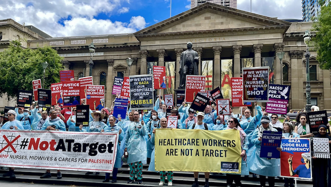 ‘Intolerable pressure’ – inside the Israel lobby campaign to coerce regulators on antisemitism Healthcare workers protest in Melbourne