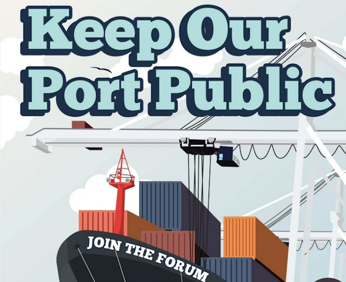 Keep Lyttelton public NZDE 680wide Part of a support poster in the campaign to keep Lyttelton Port in public hands