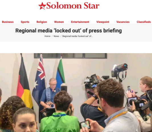 Regional Pacific media "locked out" of an Australian Prime Minister Anthony Albanese media conference in Honiara in 2025