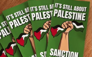 Israel accused of ‘buying Pacific votes’ over plan to open Nauru embassy in Jerusalem PSNA flyers supporting Palestine