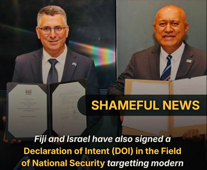 Shameful news F4Palestine 680wide A controversial Fiji and Israeli plan to cooperate in security training has triggered criticism