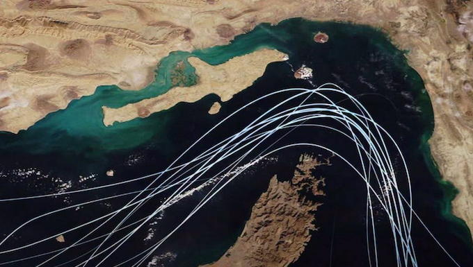 Lim Tean: You cannot bomb a strait open – Hormuz, Chabahar and the coming battle for Bab el-Mandeb Look at this image. The thin white lines are what remains of the world’s most important oil artery - the Strait of Hormuz