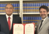 Tonga's Permanent Representative to the UN Viliami Va'inga Tōnē (left)