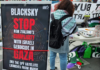BlackRock spy satellites protest