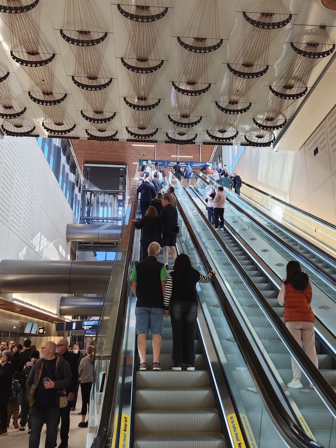 New Zealand's longest escalator going down 33 metres at the Karanga-a-hape Station