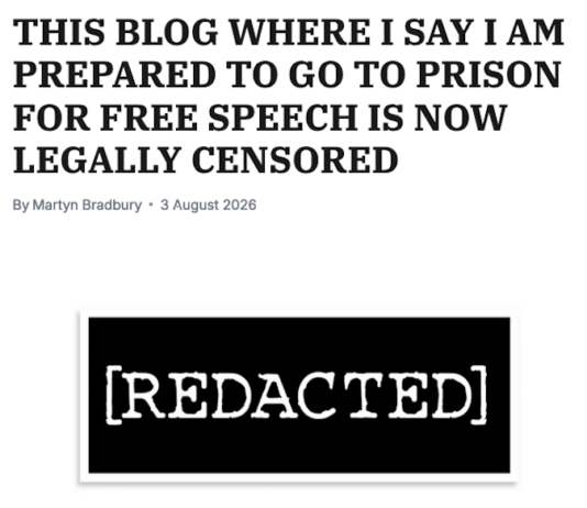 These "Legally censored - Redacted" lines now replace headlines over two Daily Blog editorials published prior to today's Auckland District Court hearing