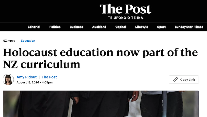 Tracy-Moana Campbell: Genocide training for NZ teachers by Israel a ludicrous idea Holocaust education