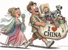 A "I love China" cartoon on today's China Daily website