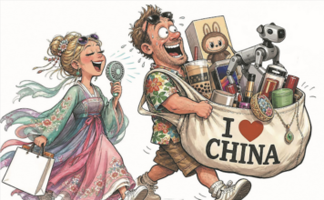 A "I love China" cartoon on today's China Daily website