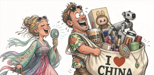 A "I love China" cartoon on today's China Daily website
