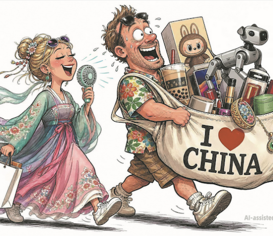 A "I love China" cartoon on today's China Daily website