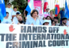 Defenders of the International Criminal Court, led by the pan-European group Eumans, rally in Rome
