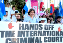 Defenders of the International Criminal Court, led by the pan-European group Eumans, rally in Rome