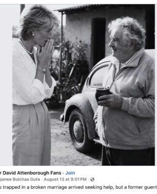 AI slop: "Imagine a world where a British royal princess and a former Uruguayan guerrilla fighter shared their deepest reflections on life