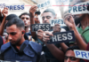 Gazan journalists calling for open access to the besieged Palestinian enclave . . . more than 200 journalists and media freedom groups signed a petition demanding free media access and protection for Palestinan media workers
