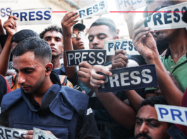 Gazan journalists calling for open access to the besieged Palestinian enclave . . . more than 200 journalists and media freedom groups signed a petition demanding free media access and protection for Palestinan media workers