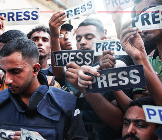 Al Jazeera abruptly terminates contracts of Palestinian journalists in Gaza in ongoing Israeli genocide Gazan journalists calling for open access to the besieged Palestinian enclave . . . more than 200 journalists and media freedom groups signed a petition demanding free media access and protection for Palestinan media workers