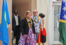Solomon Island PM Wale rushes home from Palau after confidence challenge launched All smiles for Solomon Islands Prime Minister Matthew Wale