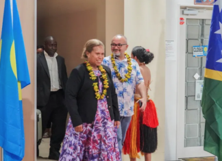 Solomon Islands PM Wale rushes home from Palau after confidence challenge launched All smiles for Solomon Islands Prime Minister Matthew Wale