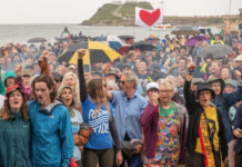 A Rising Tide climate protest with a Newcastle Port blockade