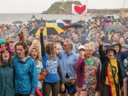 A Rising Tide climate protest with a Newcastle Port blockade