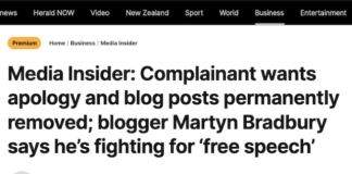‘I am now legally censored from even talking about being censored’ – Martyn ‘Bomber’ Bradbury New Zealand Herald's editor-at-large Shayne Currie's "Media Insider" column
