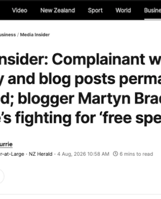 New Zealand Herald's editor-at-large Shayne Currie's "Media Insider" column