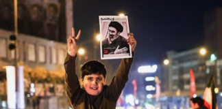 Crowds gather in Tehran on March 9 to celebrate the appointment of Iran's new Supreme Leader, Ayatollah Seyed Mojtaba Khamenei