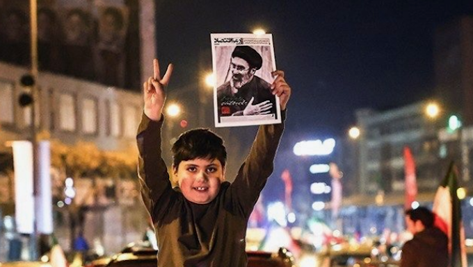 Crowds gather in Tehran on March 9 to celebrate the appointment of Iran's new Supreme Leader, Ayatollah Seyed Mojtaba Khamenei