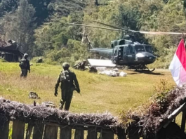 Indonesian military forces in action in Intan Jaya regency in Central Papua province this week